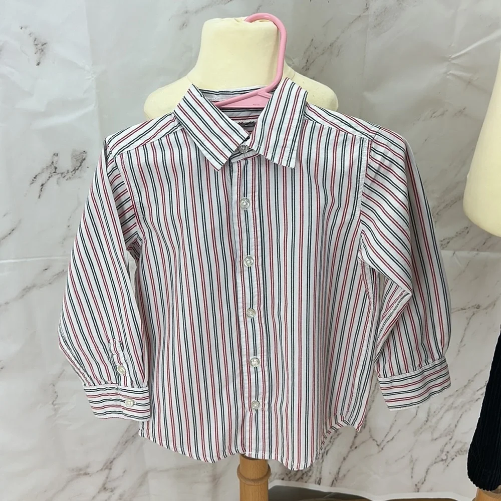 Ralph Lauren Black Cordouroy dress pants longs sleeve Button down dress shirt 3t
